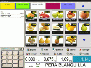 ICG Balanza - Pantalla frutas